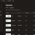 SlotLair withdrawal schedule showing card, bank transfer and digital-currency rows